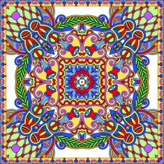 Traditional ornamental floral paisley bandanna N294