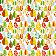 vector seamless pattern with doodle leaves N6