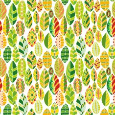 vector seamless pattern with doodle leaves N7