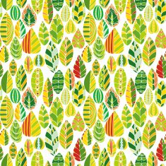 vector seamless pattern with doodle leaves N9