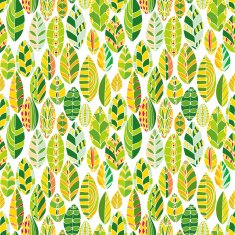 vector seamless pattern with doodle leaves N10