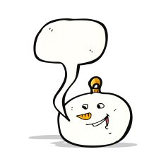 cartoon snowman face christmas bauble