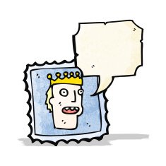 talking postage stamp cartoon