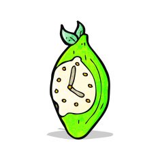 cartoon lime clock