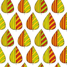 vector seamless pattern with doodle leaves N12