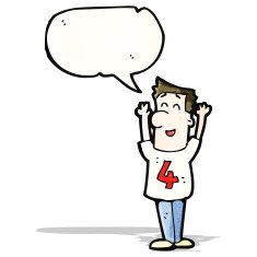 cartoon man in shirt number 4 N2
