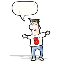 cartoon man in shirt number 8