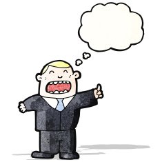 cartoon boss with idea