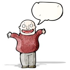 excited cartoon man