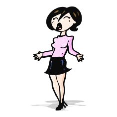 cartoon woman in short skirt N4