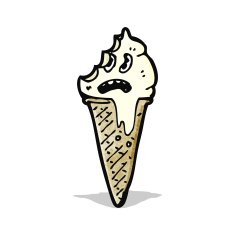 cartoon frightened ice cream cone