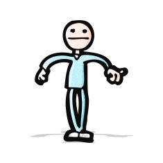 cartoon stick man shrugging shoulders
