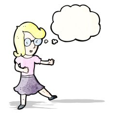cartoon clever blond girl