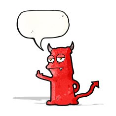 cartoon rude little devil