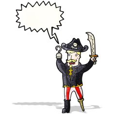 cartoon shouting pirate captain