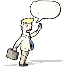 cartoon businessman calling out
