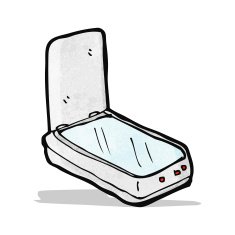 cartoon computer scanner