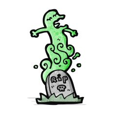 cartoon ghost rising from grave N3