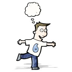 cartoon man in number six shirt