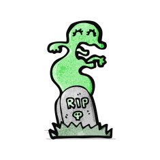 cartoon ghost rising from grave N5