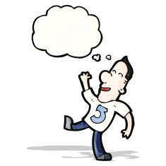 cartoon man in number five shirt