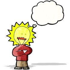 cartoon light bulb idea man N3