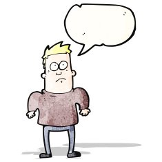 cartoon man shrugging N4