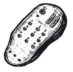 Hand drawn isolated remote control