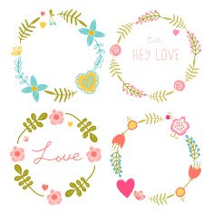 Set of floral frames