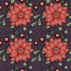 Seamless Floral Pattern (Vector) Hand Drawn Texture N15
