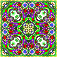 Traditional ornamental floral paisley bandanna N300