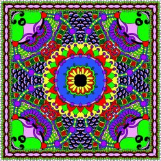Traditional ornamental floral paisley bandanna N301