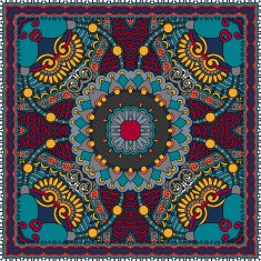 Traditional ornamental floral paisley bandanna N302