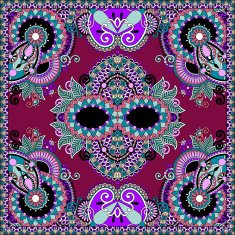 Traditional ornamental floral paisley bandanna N306