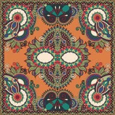 Traditional ornamental floral paisley bandanna N307