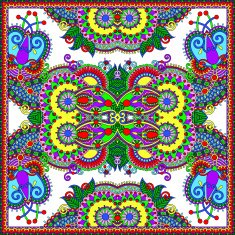 Traditional ornamental floral paisley bandanna N313