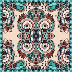 Traditional ornamental floral paisley bandanna N314