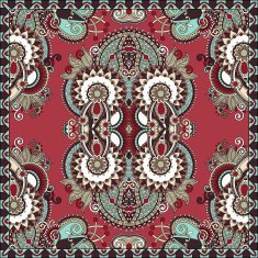 Traditional ornamental floral paisley bandanna N315