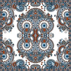 Traditional ornamental floral paisley bandanna N316