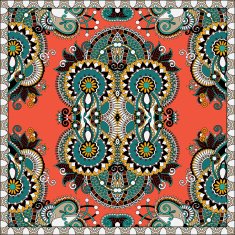 Traditional ornamental floral paisley bandanna N317