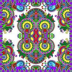 Traditional ornamental floral paisley bandanna N318