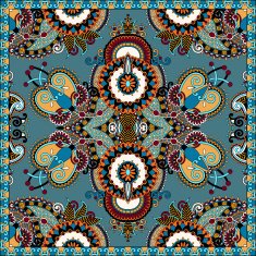 Traditional ornamental floral paisley bandanna N319