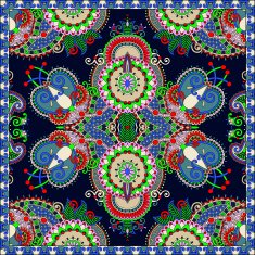 Traditional ornamental floral paisley bandanna N320