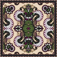 Traditional ornamental floral paisley bandanna N326