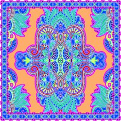 Traditional ornamental floral paisley bandanna N334
