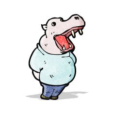 Cartoon Hippo N13