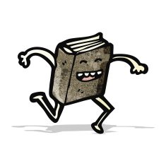 cartoon book running