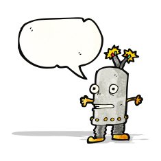 cartoon funny little robot