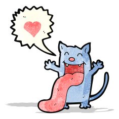 funny cartoon cat in love