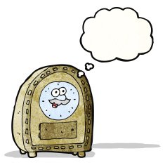 clock cartoon character